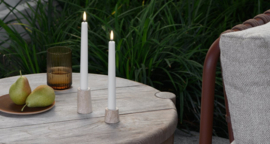 Uyuni Outdoor LED dinerkaarsen wit set van 2,  2,3 cm x 25 cm