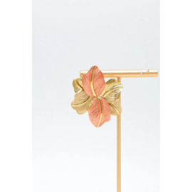 Oorstekers Bloem Goudkleur met Roze RVS  Waterproof & Hypoallergeen