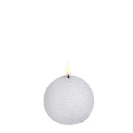 Uyuni LED_kaars sneeuwbal glitter Nordic White