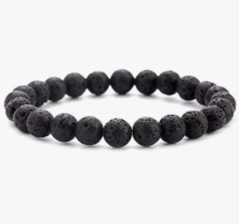 Herenarmband Lavasteen Zwart