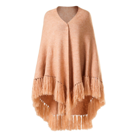 Poncho met Franjes (Zwart, Camel of Grijs)