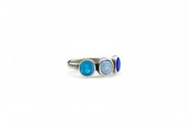 Qoss Ring Milo 3 settings zilverkleur dames  Maat 18