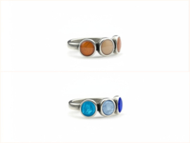 Qoss Ring Milo 3 settings zilverkleur dames  Maat 18