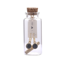 Giftset oorbellen in flesje "I love you"