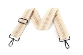 Schouderband Dot (beige, zilver en zwart)
