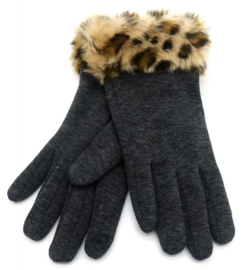 Handschoen nepbont zwart of grijs