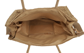 Menton geweven shopper met ritssluiting en extra etui