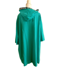 Hoodie trui/jurk mond aqua of zwart