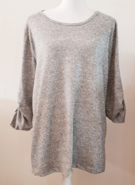 Shirt met sjaal grijs