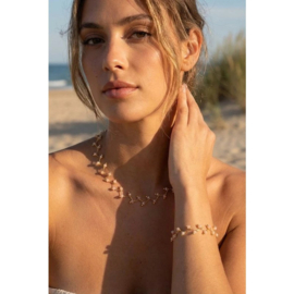 Sieradenset Ketting & Armband RVS met  Goudlaag, Waterproof & Hypoallergeen