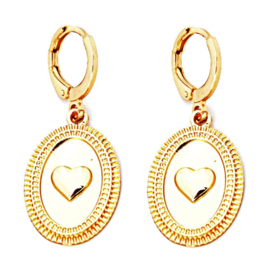 Oorbel heart gold