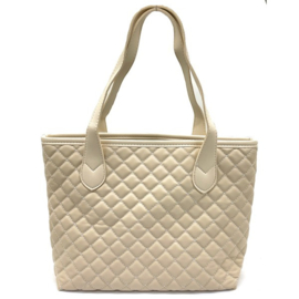 Shopper ruit zwart of beige