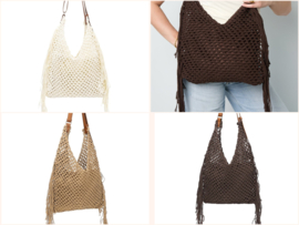 Grote gehaakte schoudertas – Bohemian & Ibiza stijl
