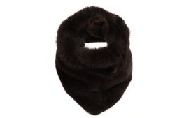 Morzine driehoeksjaal met (nep)bontrand