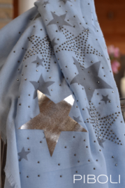 Sjaal zilveren ster blauw