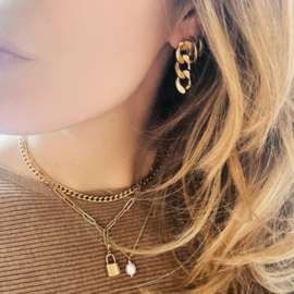 Bazou oorbel ketting lang
