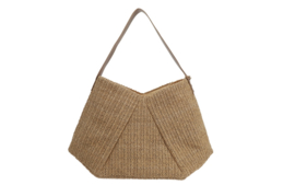 Sorrento geweven hobo schoudertas met bagcharm