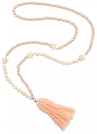 Ketting ster/kwast roze