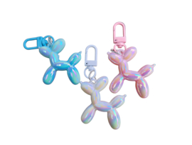 Sleutelhanger ballonhondje parelmoerglans
