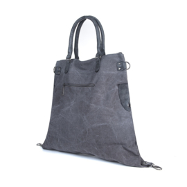 Canvas tas ster grijs