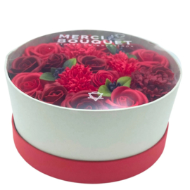 Zeepbloemen in doos rond