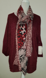 Shirt met sjaal rood