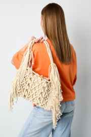 Gehaakte schoudertas – Beige, Khaki & Bruin