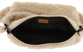 Chita schoudertas van faux fur – taupe en naturel