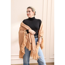 Poncho met Franjes (Zwart, Camel of Grijs)