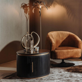 SALONTAFEL RIVE MANGO BLACK OLIVE & BRASS