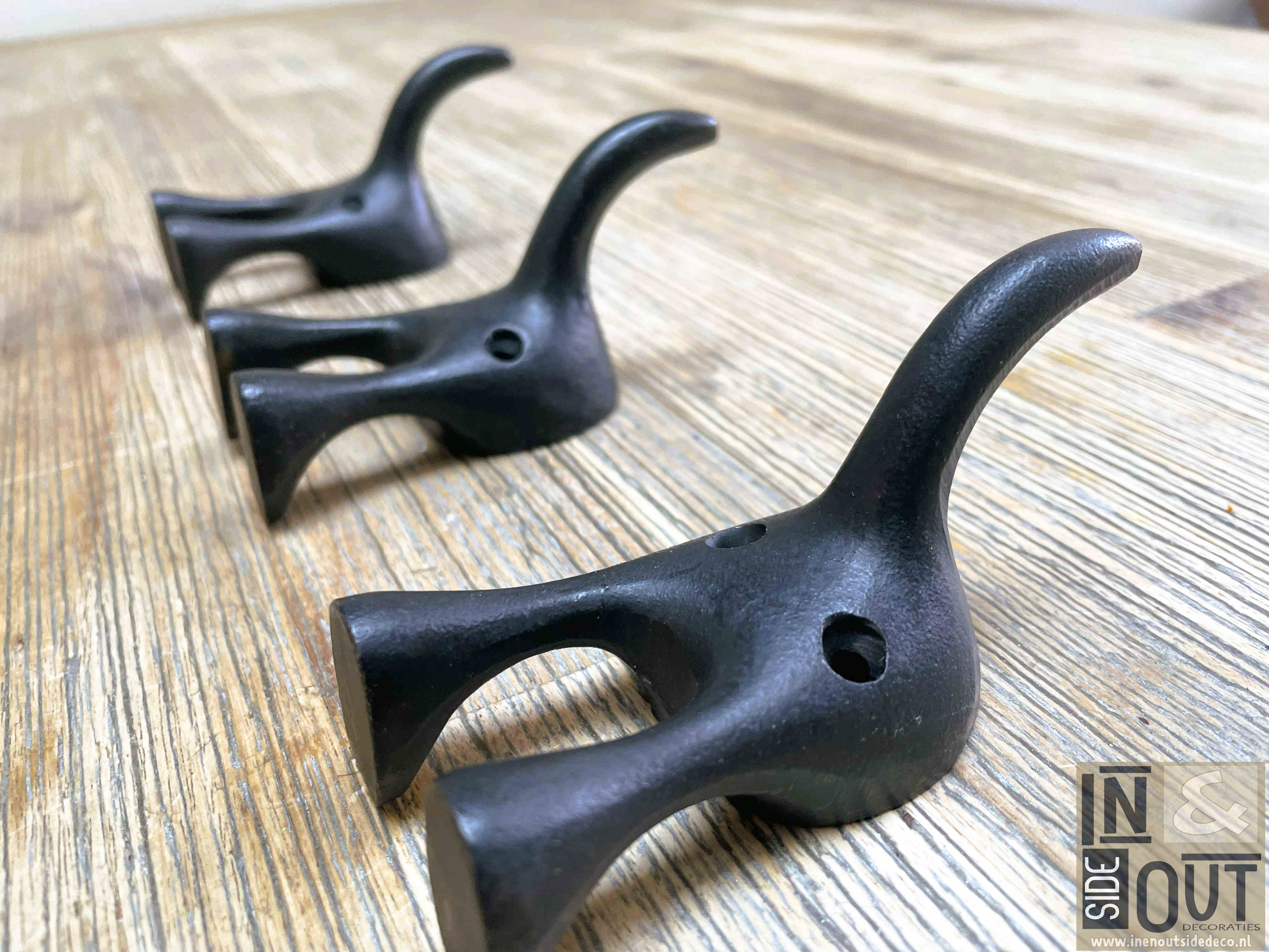 Kapstokhaak "Doggy Tail" | Vintage Zwart | Hondenkont Haak | Inclusief Schroeven