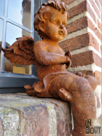 Angel with bird | Sitting | Cast iron |