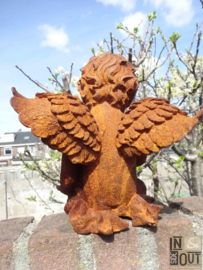 Angel with bird | Sitting | Cast iron |