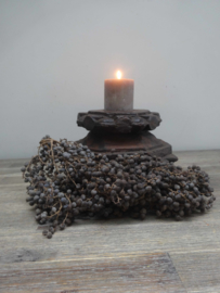 Robuuste houten poer kandelaar| Uniek |