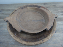 Mooie Teakhouten schaal met oren| Vintage |