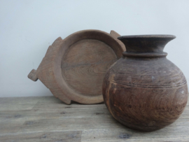 Mooie Teakhouten schaal met oren| Vintage |