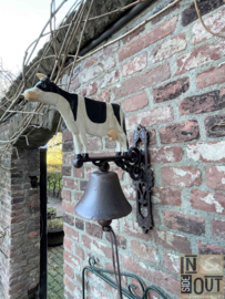 Grote deurbel | Bruin bonte koe| Gietijzer |