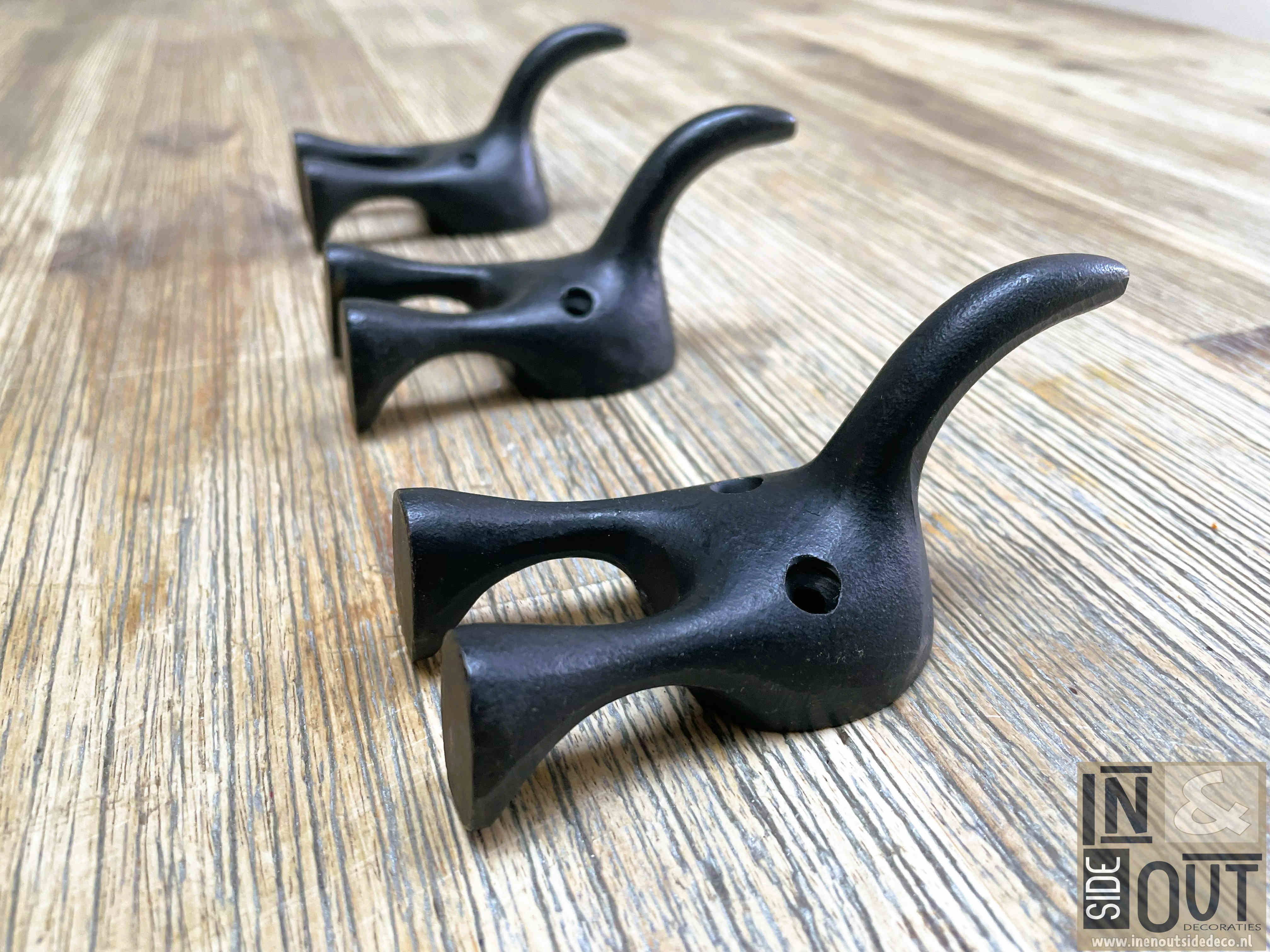 Kapstokhaak "Doggy Tail" | Vintage Zwart | Hondenkont Haak | Inclusief Schroeven