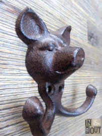 Cast iron coat hook with pig's head| Rural |