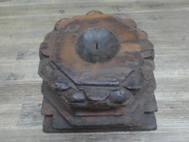 Robuuste houten poer kandelaar| Uniek |