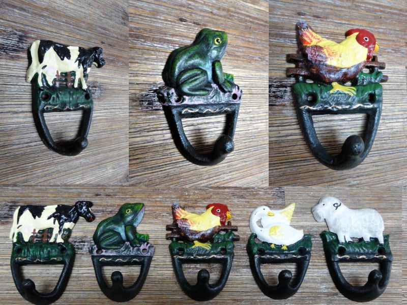 cast iron animal coat hooks