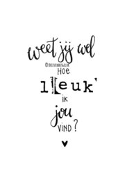 Weet jij wel hoe leuk ik jou vind?