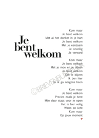 A4-poster ‘Je bent welkom’