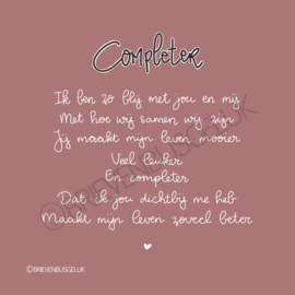 ‘Mijn altijd wil ik met jou’ + ‘Completer’