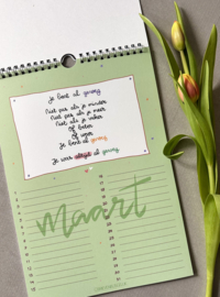 De nieuwe verjaardagskalender