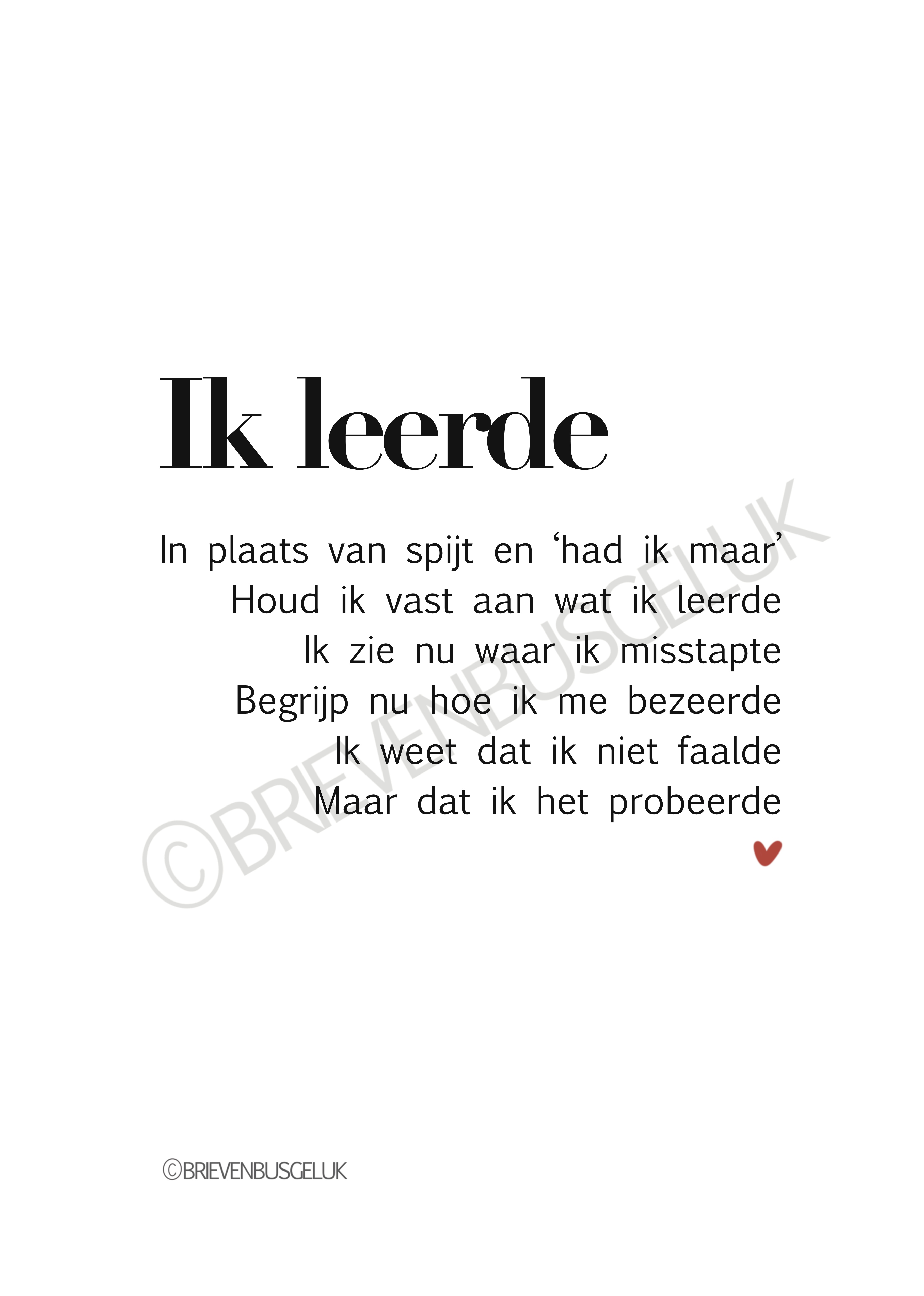 Ik leerde - A6
