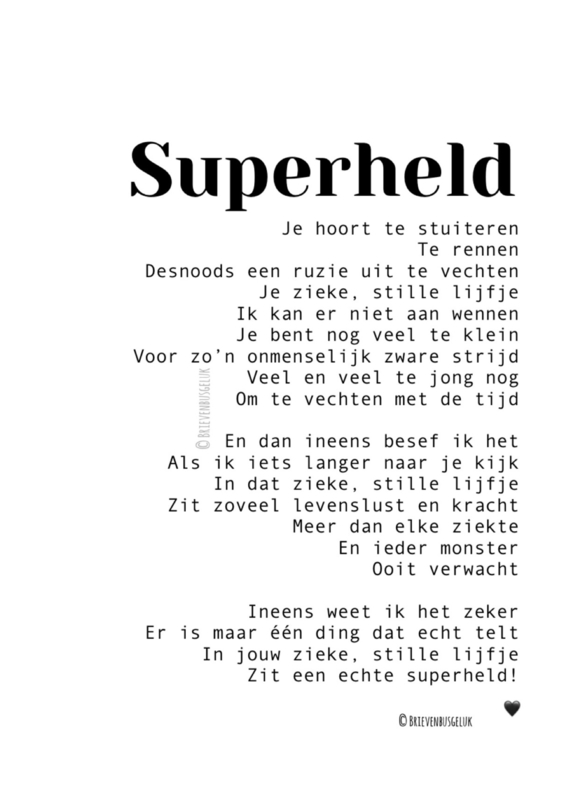 Verwonderend A5 Superheld | Gedichten | Brievenbusgeluk IF-83