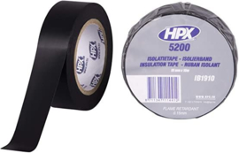 HPX ISOLATIETAPE ZWART BRAND VERTRAGEND 19MM X 10M