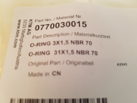 KTM SX 65 / HUSQVARNA TC 65 / GASGAS MC 65 O-RING POWERVALVE 2009-2024