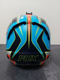 FOX V4 RACE HELMET MET MIPS BRAIN PROTECTED SYSTEM MAAT S 54-56 CM  BLAUW / GEEL   GEBRUIKT